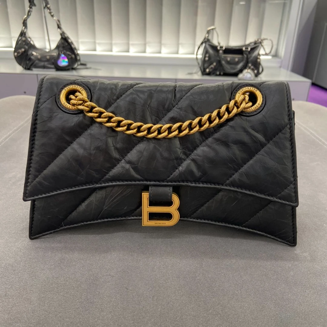 全新未使用 Balenciaga/巴黎世家 巴黎世家小号斜纹链条包