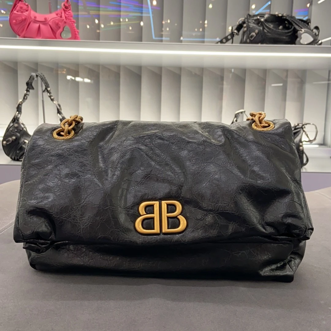 全新未使用 Balenciaga/巴黎世家 巴黎世家小号斜纹链条包