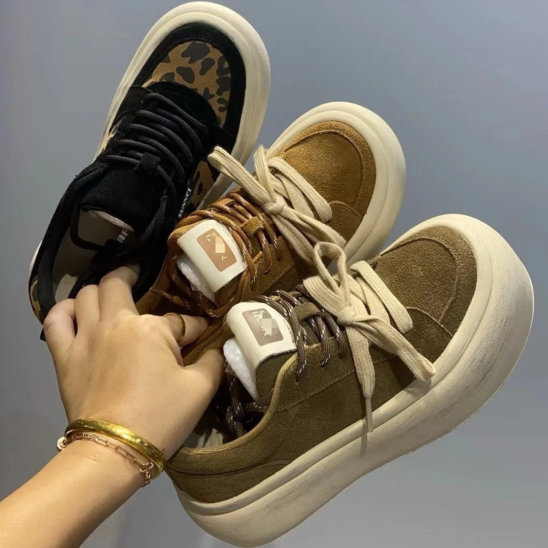 爆款鞋子女2024新款秋季单鞋秋季厚底低帮女鞋百搭平底豹纹