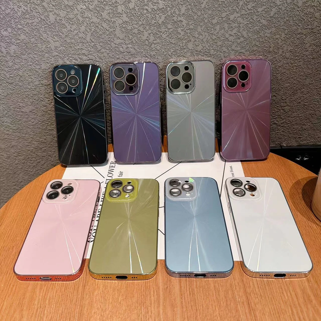 适用苹果13手机壳iPhone15promax极光炫彩14简约12纯色防摔保护套