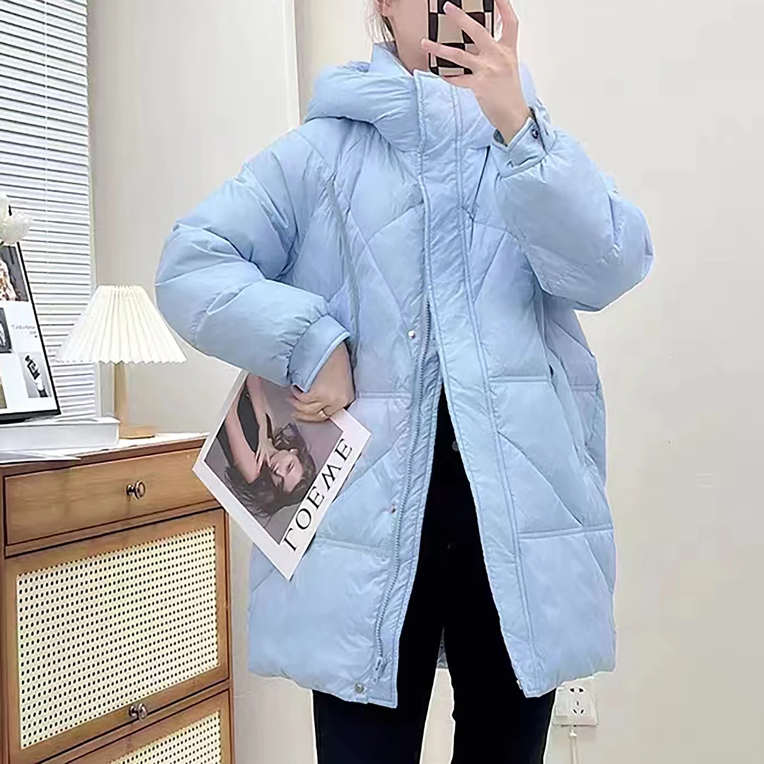 门店在售1899！聚热锁温！显瘦保暖连帽女士中长款羽绒服外套JWH004