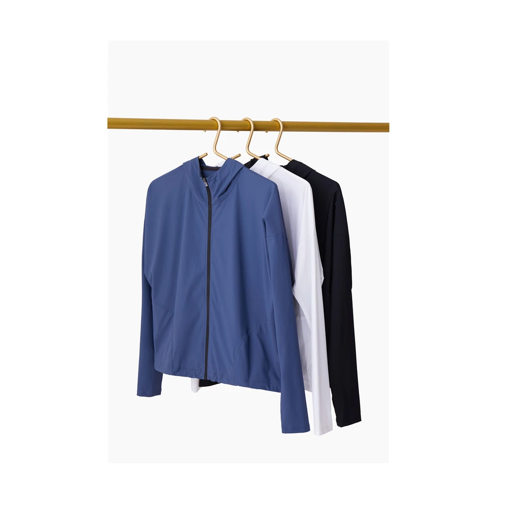 【凉感防晒】W13-280外套连帽健身服女轻薄透气户外跑步瑜伽防晒服