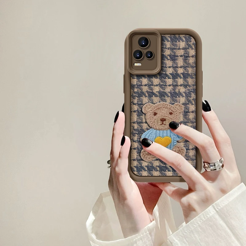 适用于VIVO S7T红衣爱心熊手机壳天眼阶梯全包硅胶防摔创意女款