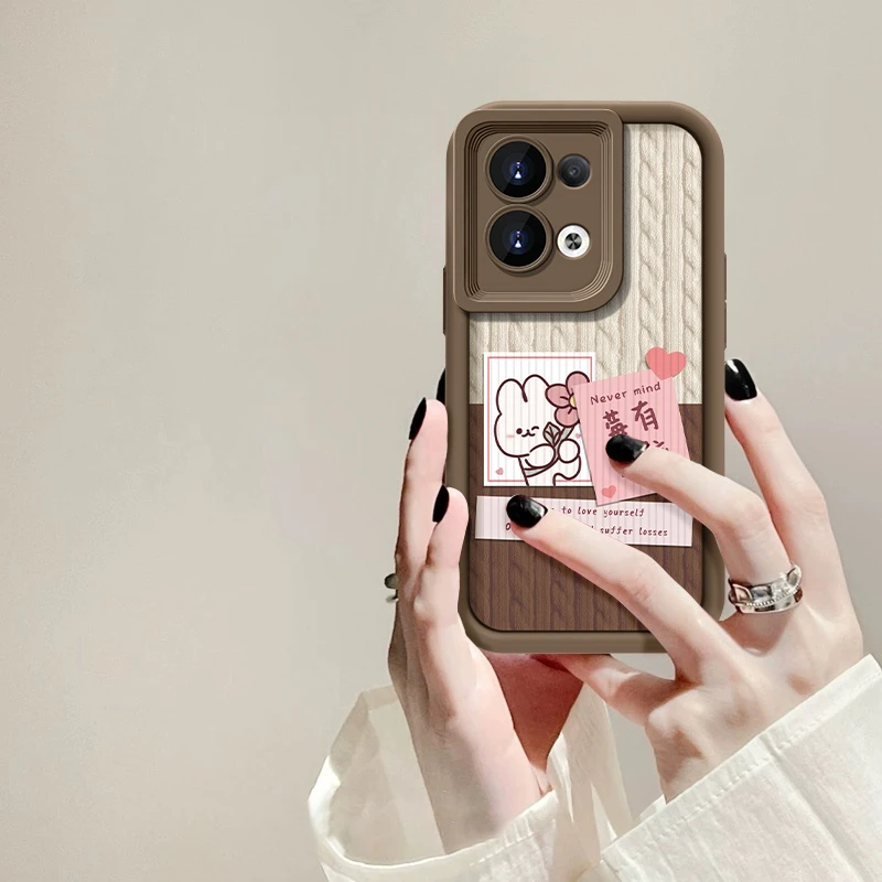 适用于OPPO Reno8莓有烦恼手机壳天眼阶梯全包硅胶网红女款防摔壳