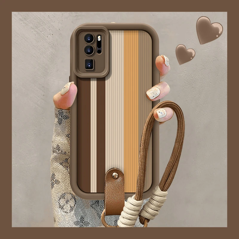 适用于华为P30Pro竖条纹手机壳天眼阶梯全包硅胶防摔时尚创意女款