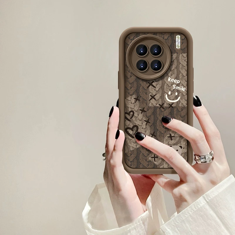 适用于VIVO X90保持微笑手机壳天眼阶梯全包硅胶防摔壳简约新女款