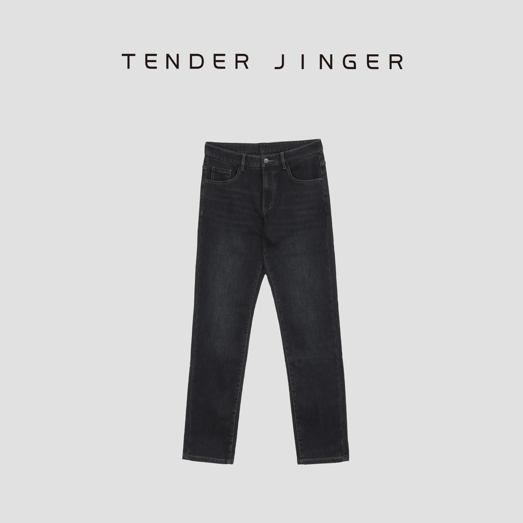 Tender Jinger【男士】秋冬磨绒直筒水洗中弹牛仔裤 T2410HJH16930