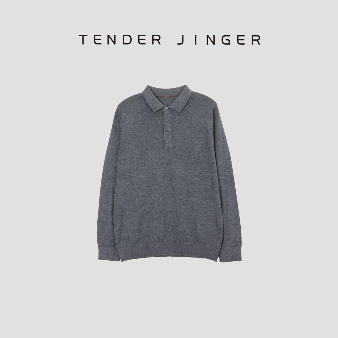 Tender Jinger【男士】超细旦绵羊毛桑蚕丝亲肤polo衫T2411HZS16943