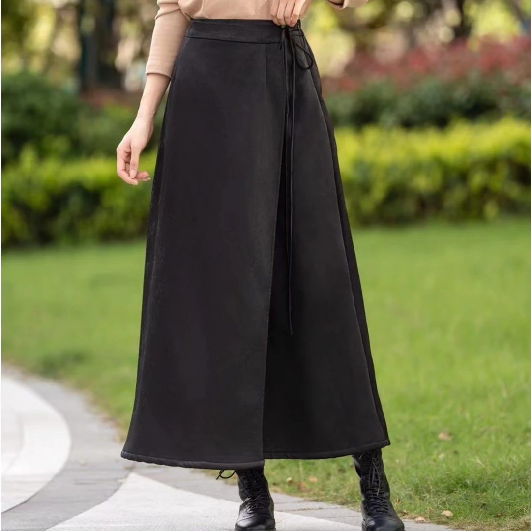 2393款  国风加厚半身裙复古中式女装半身裙日常百搭时尚