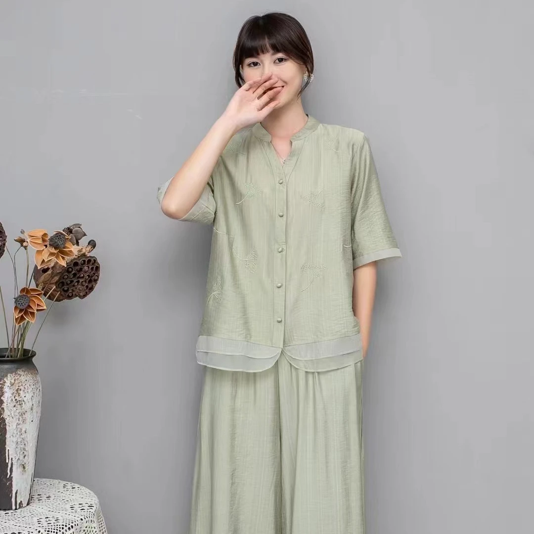 581款  国风套装气质时尚夏季复古休闲宽松
