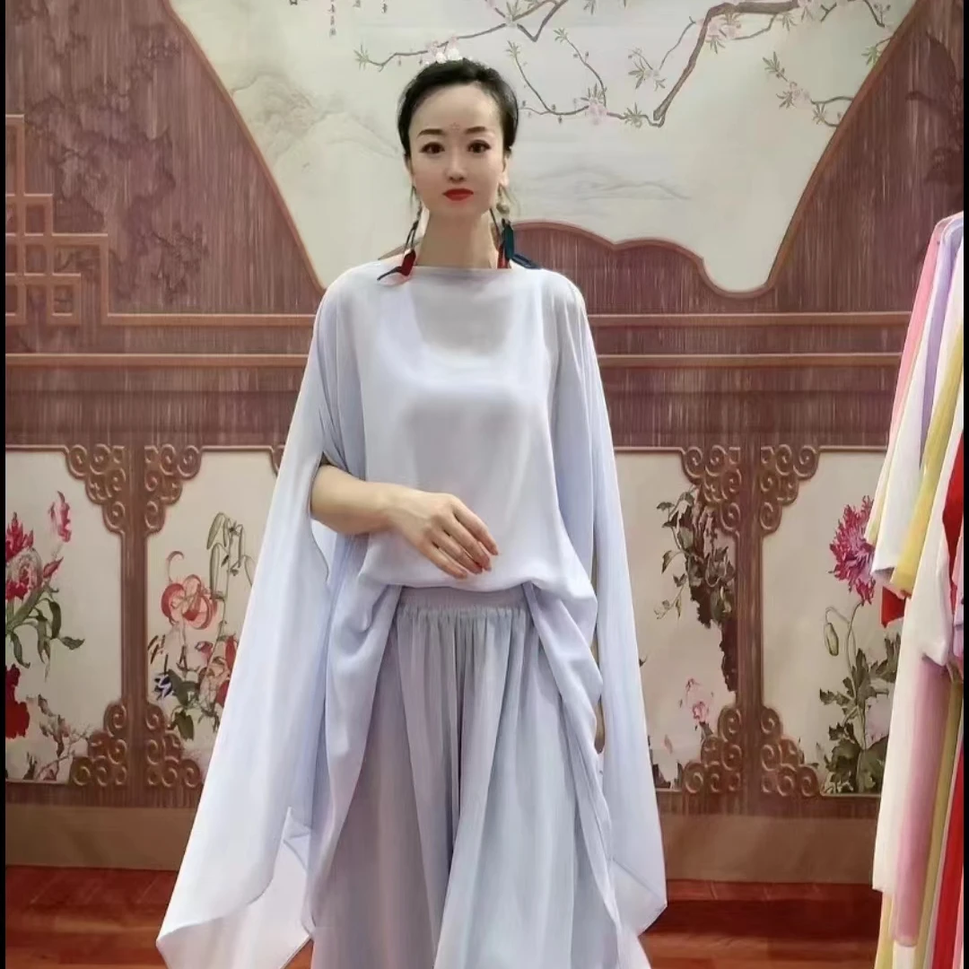 907 水蓝色 斗篷外套   国风女士中式夏季中国风