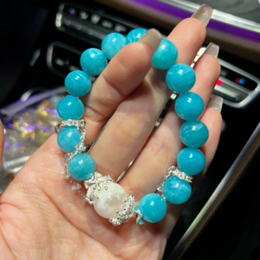 天河石白幽灵手串