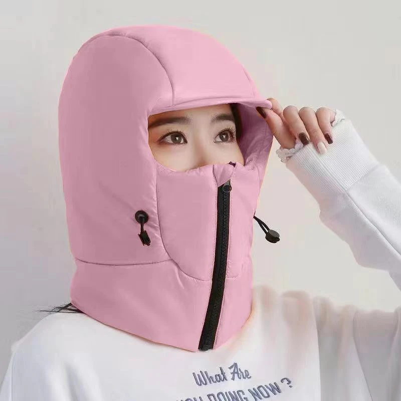新款冬天羽绒帽女加厚冬季保暖护耳雷锋帽户外电动车防风神器防寒