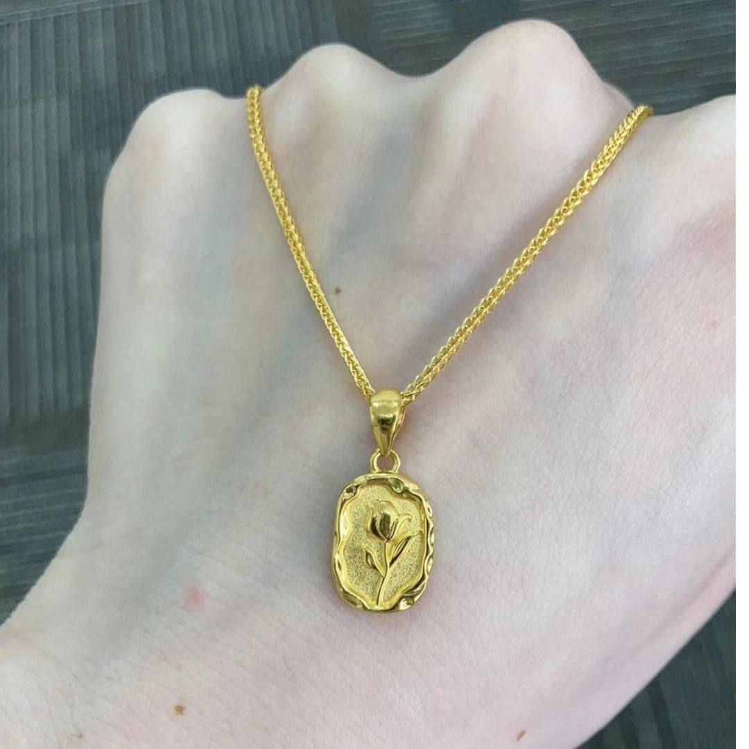 足金999 郁金香吊坠 瓜子扣（不含链）