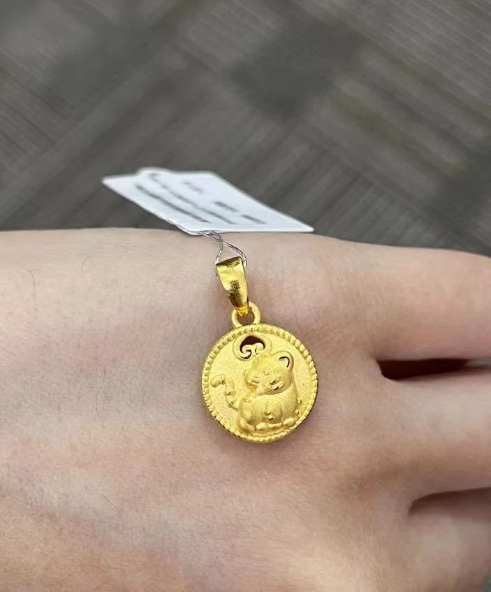 新号开播 足金999 3D小老虎吊坠 1.44