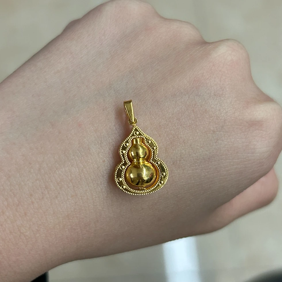 足金999  圆点转转葫芦吊坠