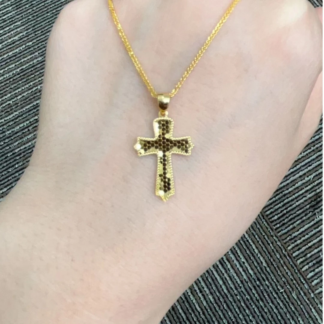 足金999 鱼鳞十字架吊坠 （不含链）