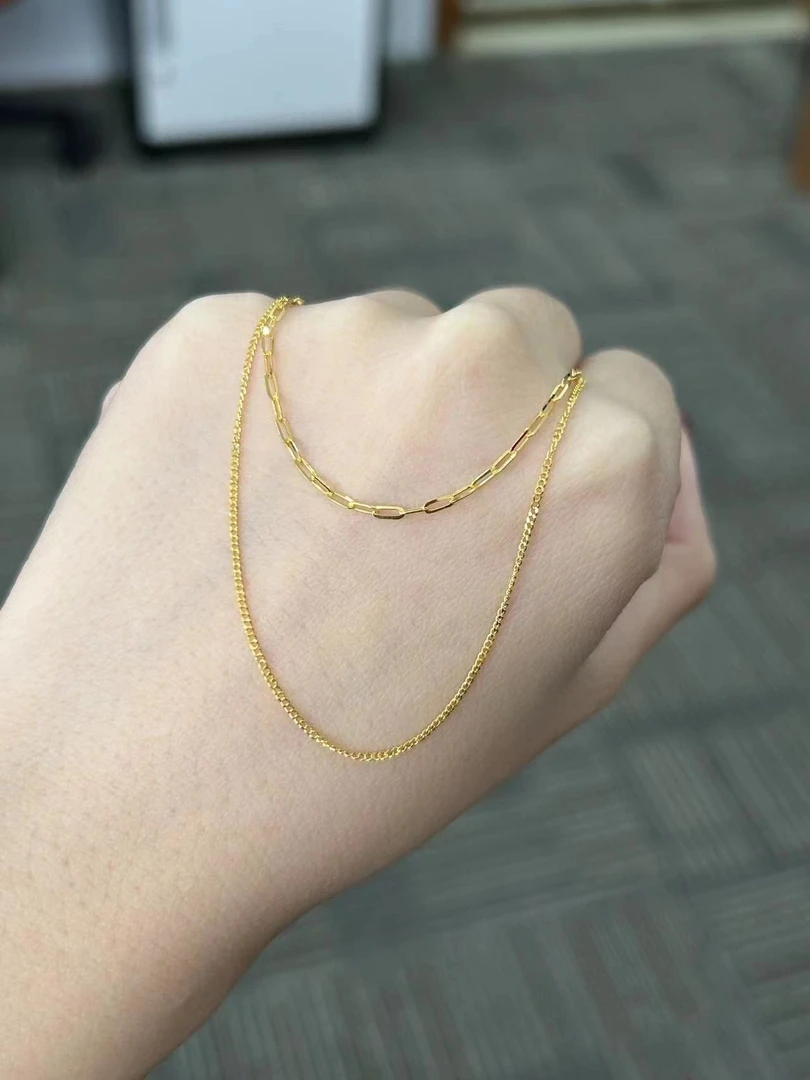 足金999 AB项链（侧身）