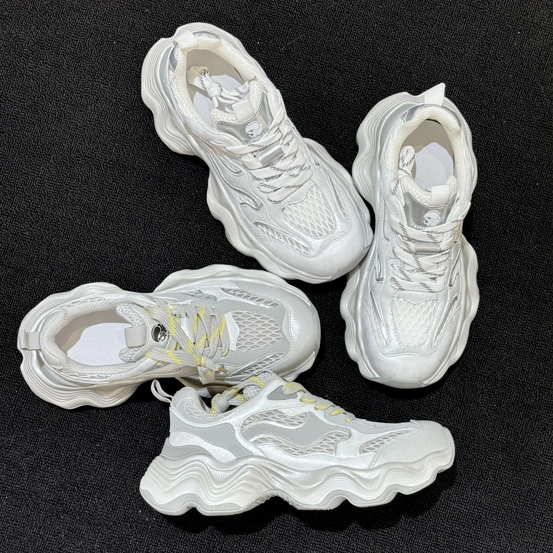 Cassie/卡茜夏季波浪底潮流透气网面时尚百搭ins厚底休闲老爹鞋