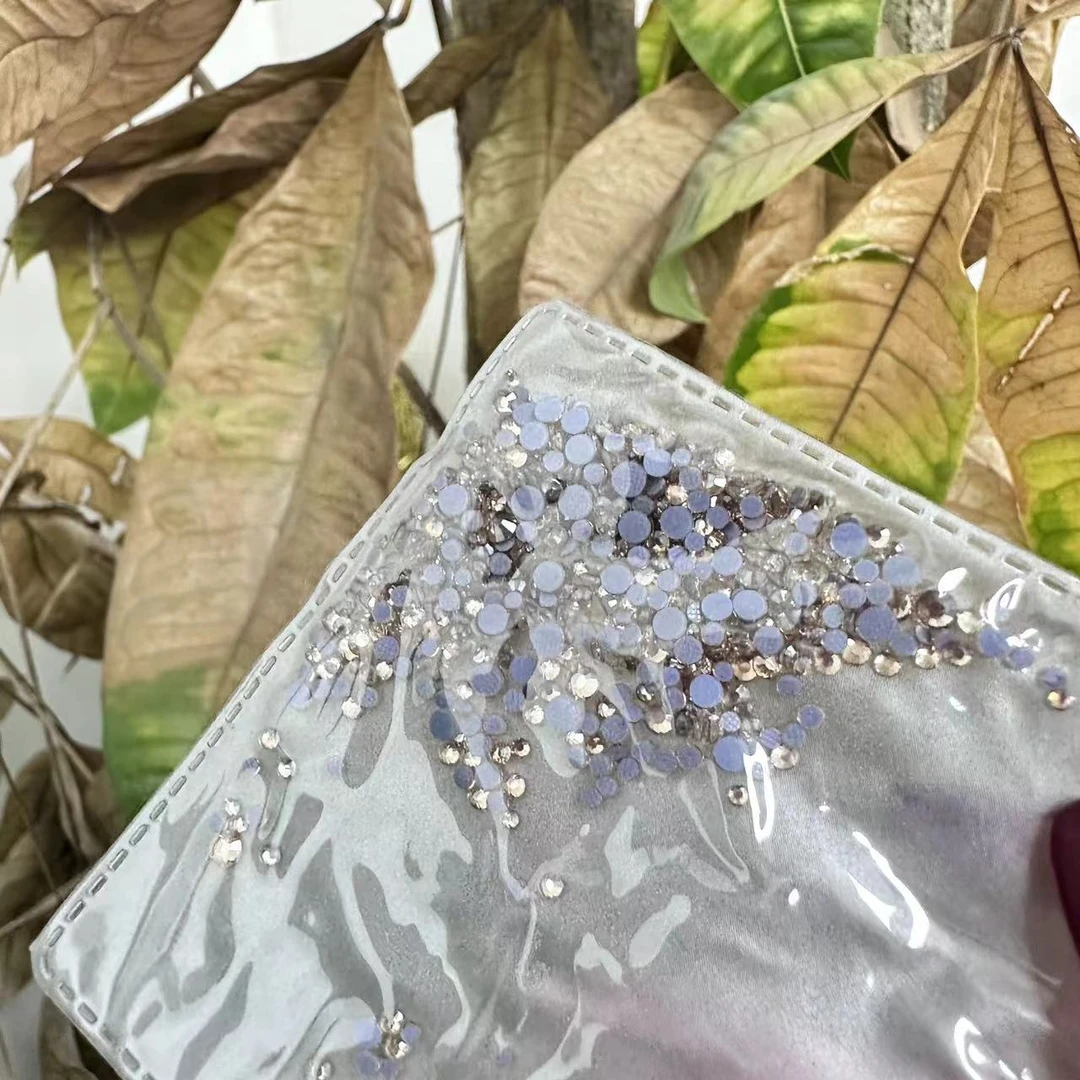 希妹美甲网格底香槟大小混合小圆钻