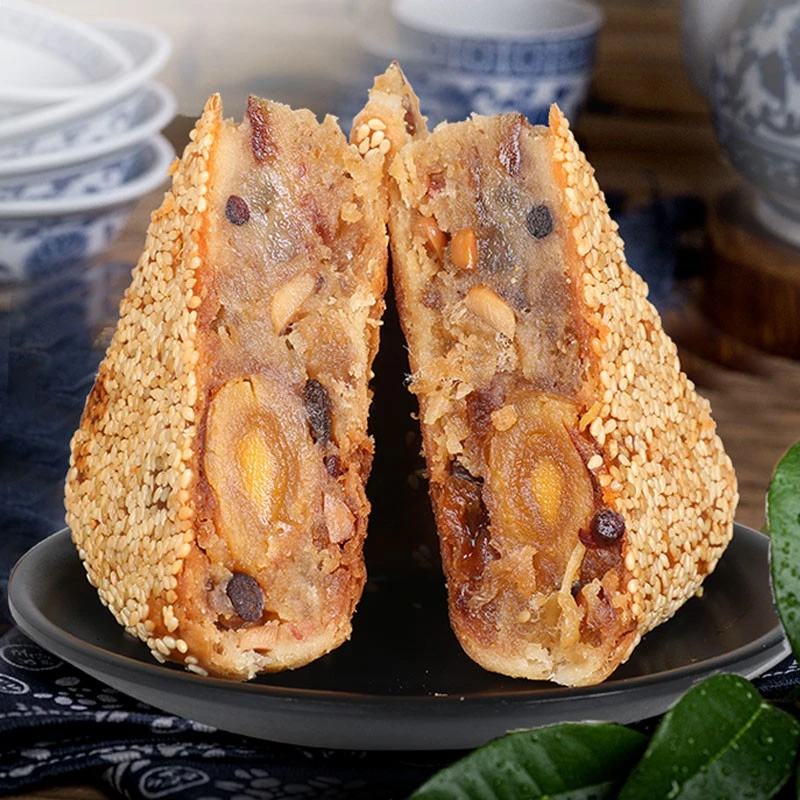 750g温州桥墩大月饼酥皮手工蛋黄鲜肉五仁味道月饼中秋团圆盒装