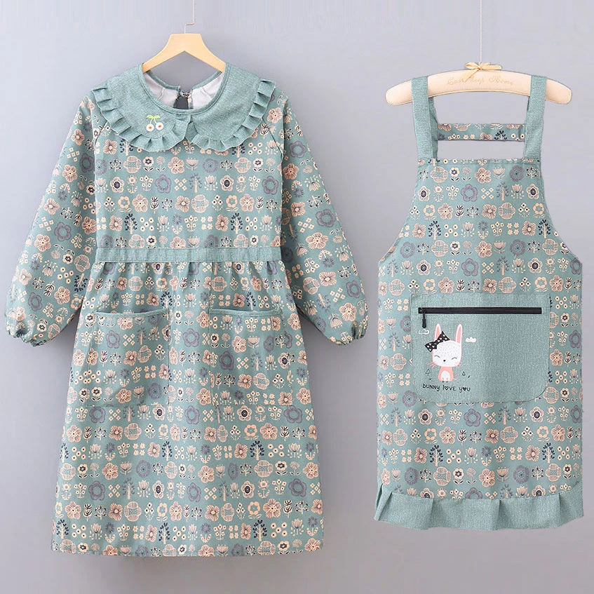 帆布透气家用厨房围裙秋季新款背带围腰北欧简约女时尚做饭工作服