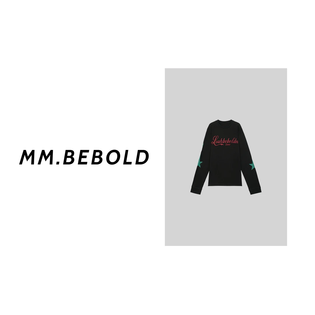 【妙姐精选】圆领长袖字母印花T恤LZ10395