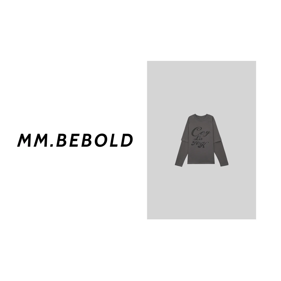 【妙姐精选】假两件字母长袖上衣LZ10572