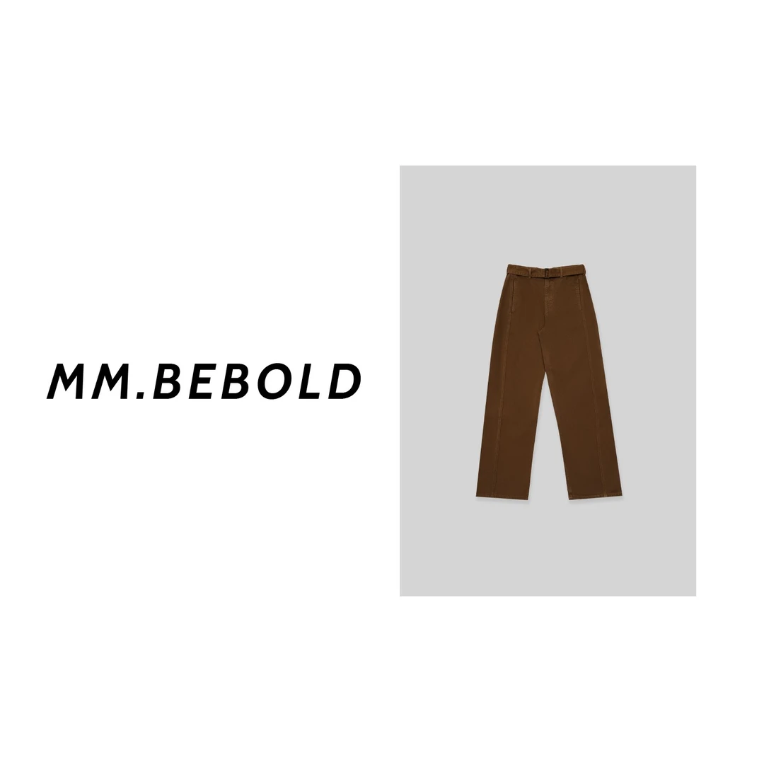 【蓓蓓精选】法式休闲腰带直筒长裤CY221175