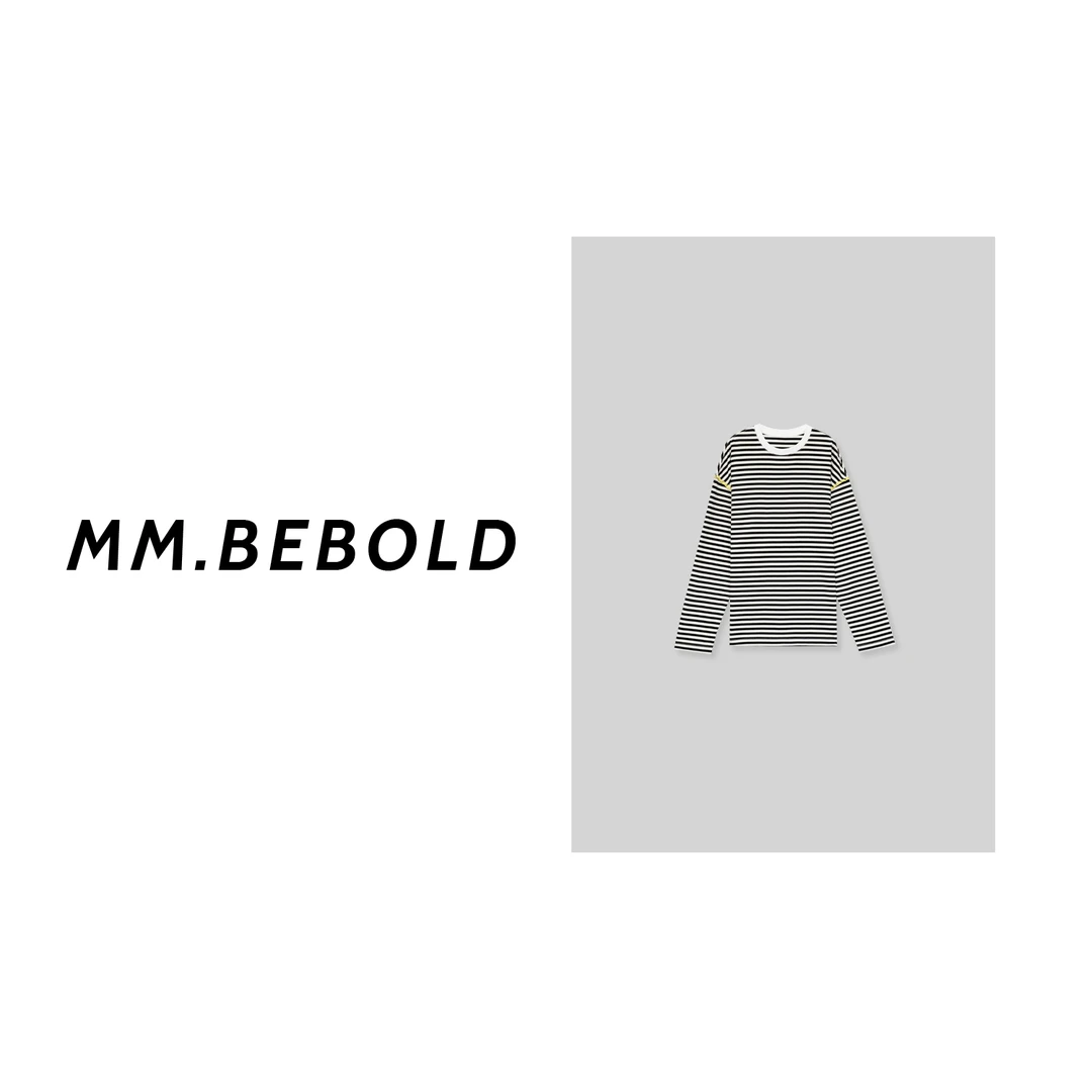 【妙姐精选】绣边条纹长袖T恤LZ10391