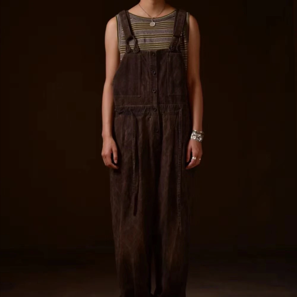 22SS3016左岸迷香植物染背带裤