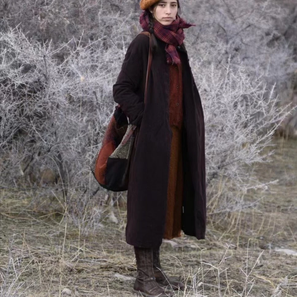 Z21FW8049左岸迷香休闲长款外套时尚中长款长袖设计师秋冬宽松