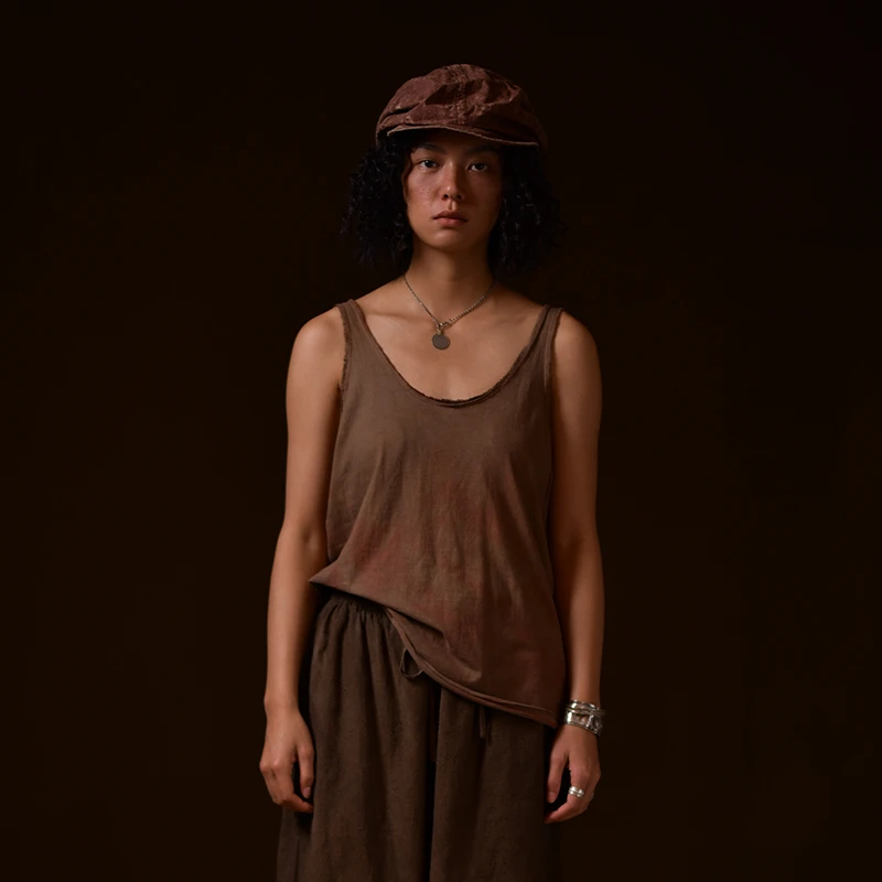 22SS0037左岸迷香原创设计帽子 纯色做旧夏季鸭舌帽