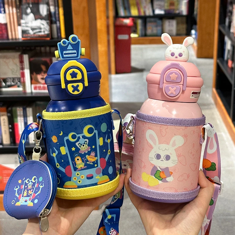 儿童保温杯上学专用水杯316男女孩幼儿园宝宝水壶小学生吸管杯子