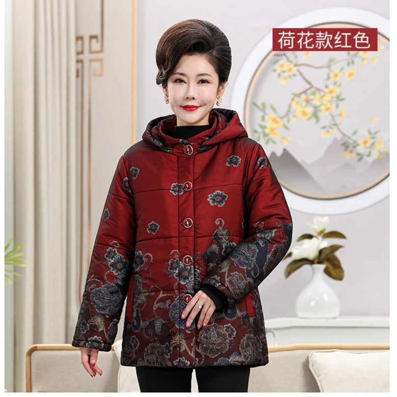 承成羊皮袄女皮毛一体中老年人冬季棉衣加厚真羊毛棉袄连帽外套