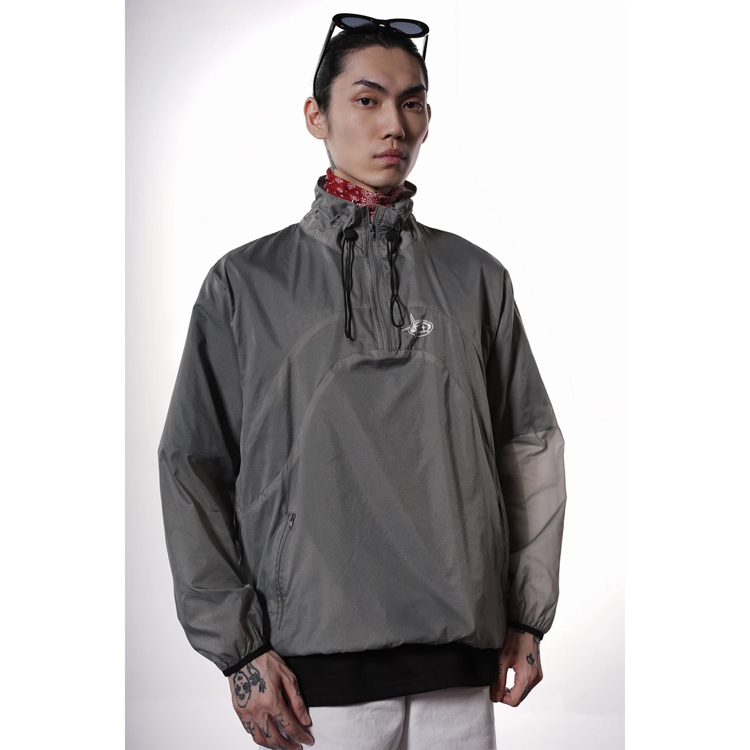 凯尔MAX夏季美式宽松户外50+upf透气露营运动立领薄款拉链防晒衣