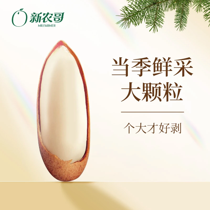 新农哥【星线好物】大颗粒手剥松子125g*2罐松子大颗粒解馋即食零食