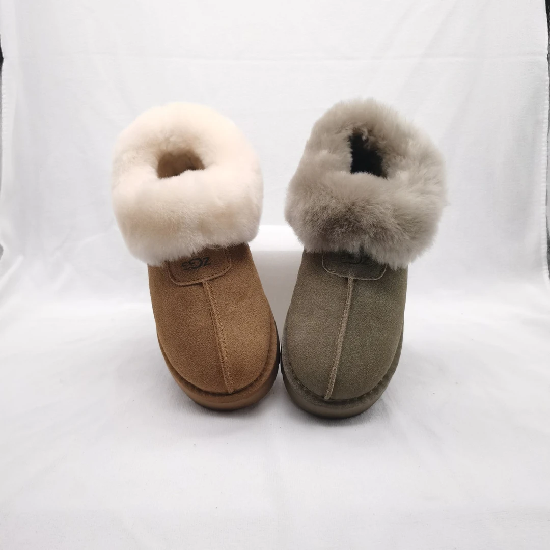 2024冬季新款厚底雪地靴女款塔斯特毛口加绒加厚保暖皮毛一体棉鞋