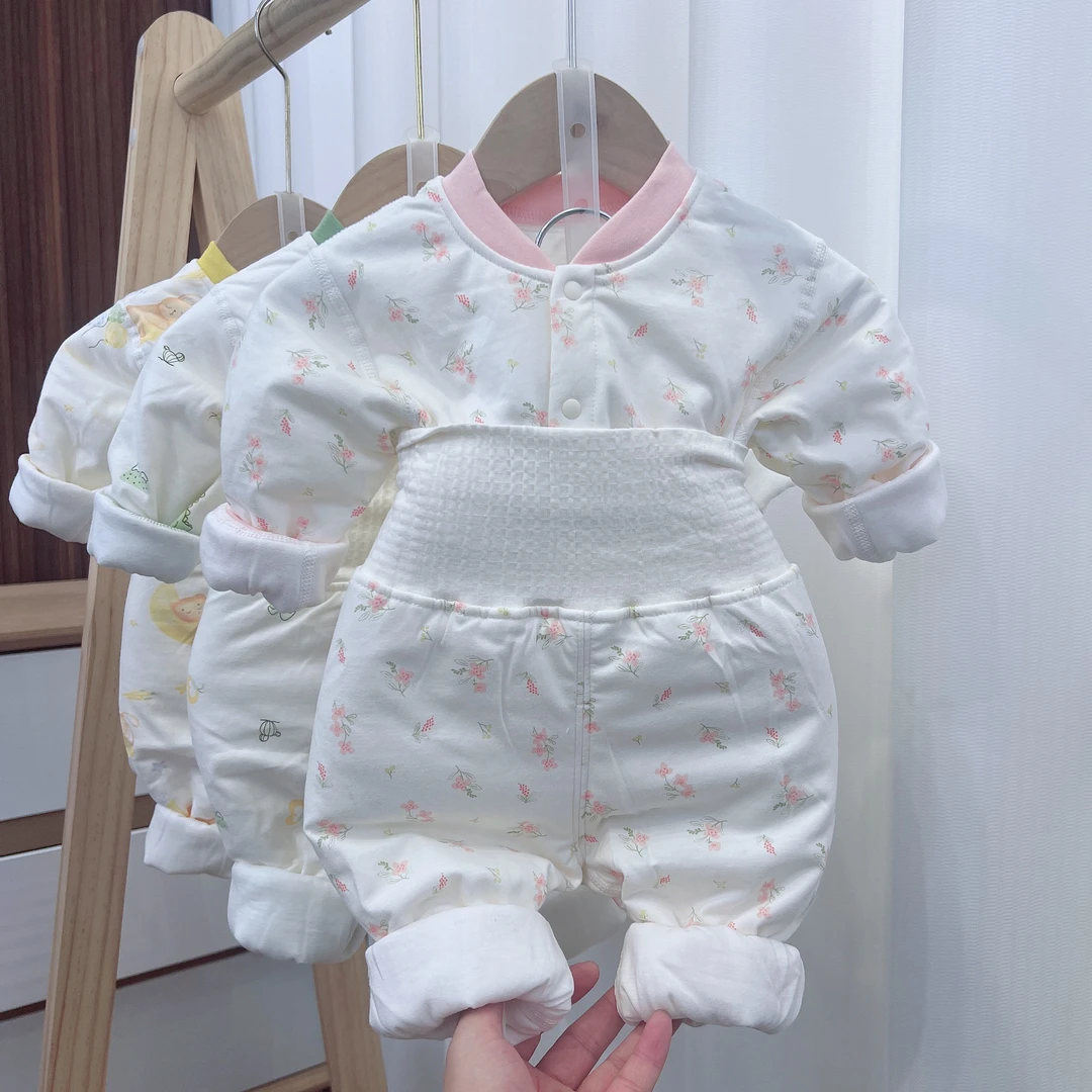 婴幼儿薄棉秋款婴儿衣服33033婴儿秋冬季衣服宝宝保暖衣套装高腰