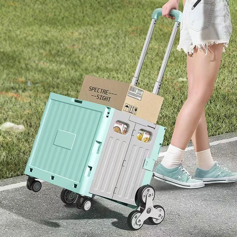 小拉车可折叠买菜搬运购物车大容量手小推车收纳箱家用拉货搬运车