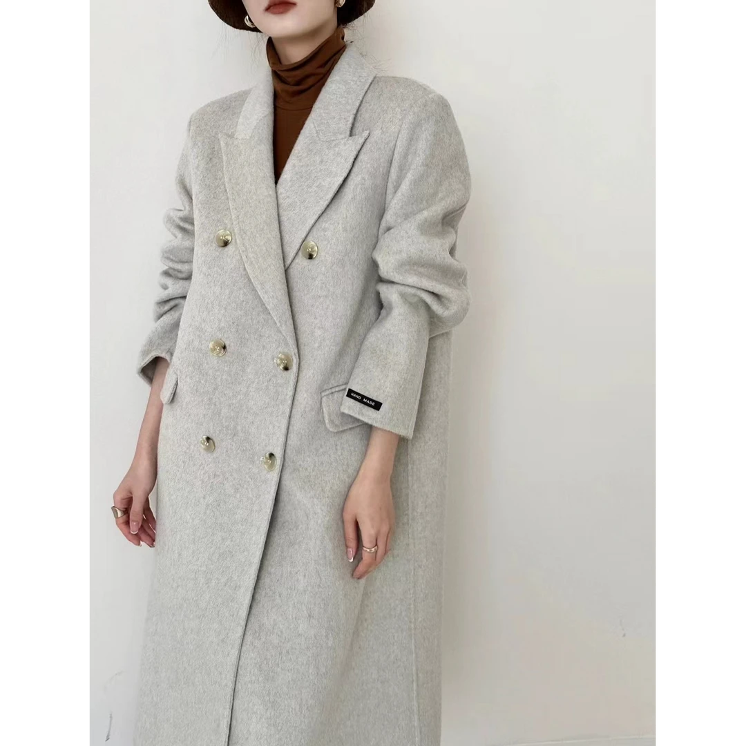 双面羊毛大衣女中长款秋冬新款高端气质休闲毛呢外套