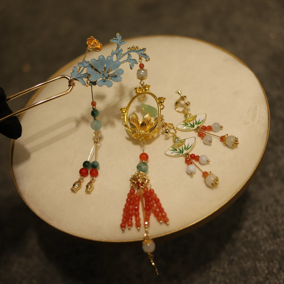 简约精致古风发簪新中式烧蓝发饰029