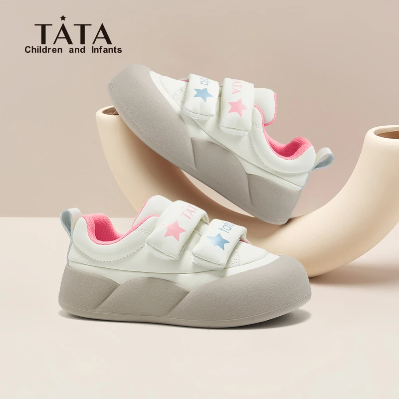 TATA童鞋女童春秋新款小白鞋低帮软底百搭面包鞋防滑运动鞋TT4121