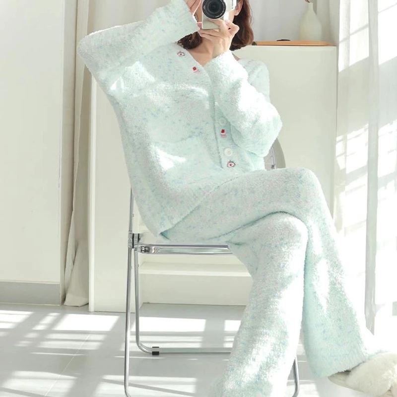 时梦也【GP冰淇淋】半边绒女款秋冬季开衫张予馨同款可外穿居家服