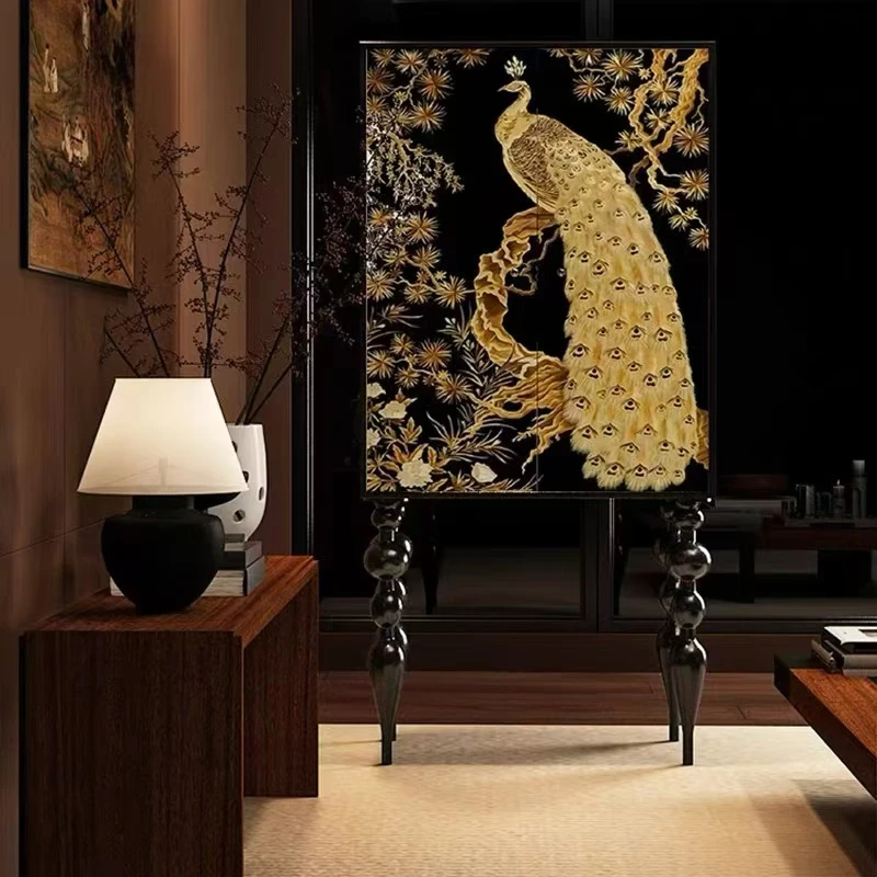 中国风金凤临福系列美式复古高柜入户玄关柜斗柜多巴胺沙发边柜