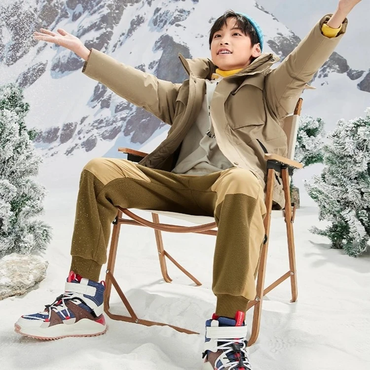 【李宁儿童】男女小大童保暖外套冬季连帽时尚加绒户外系列短羽绒服