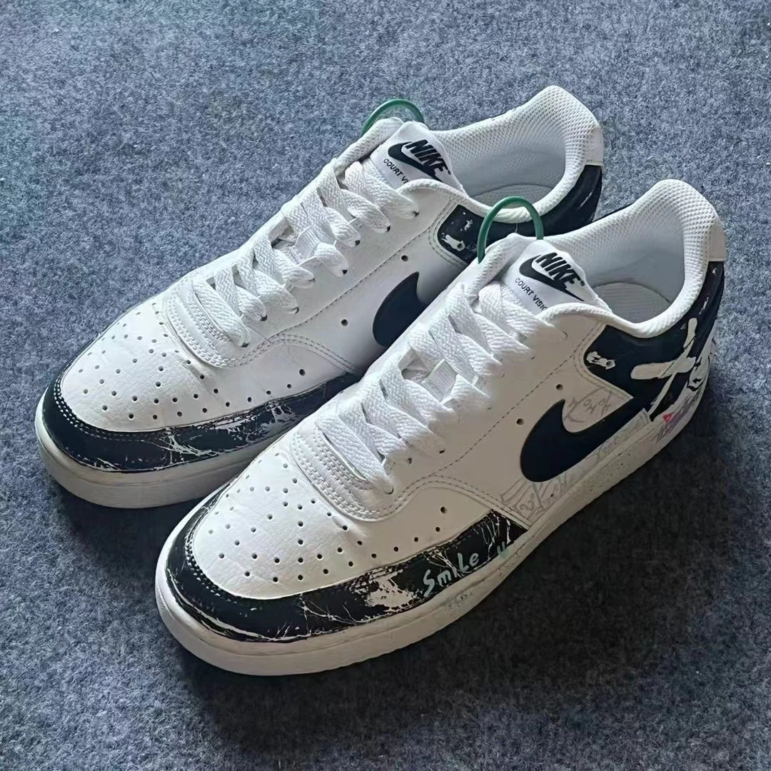 41码/NIKE COURT 黑白涂鸦 低帮板鞋