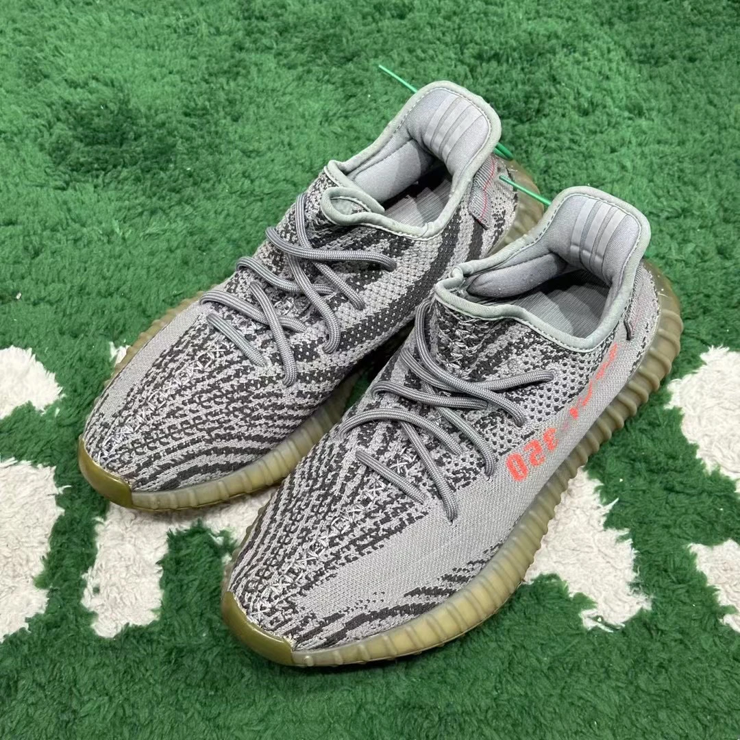 42.5码/ Adidas Yeezy 灰橙 低帮休闲鞋 公价3999