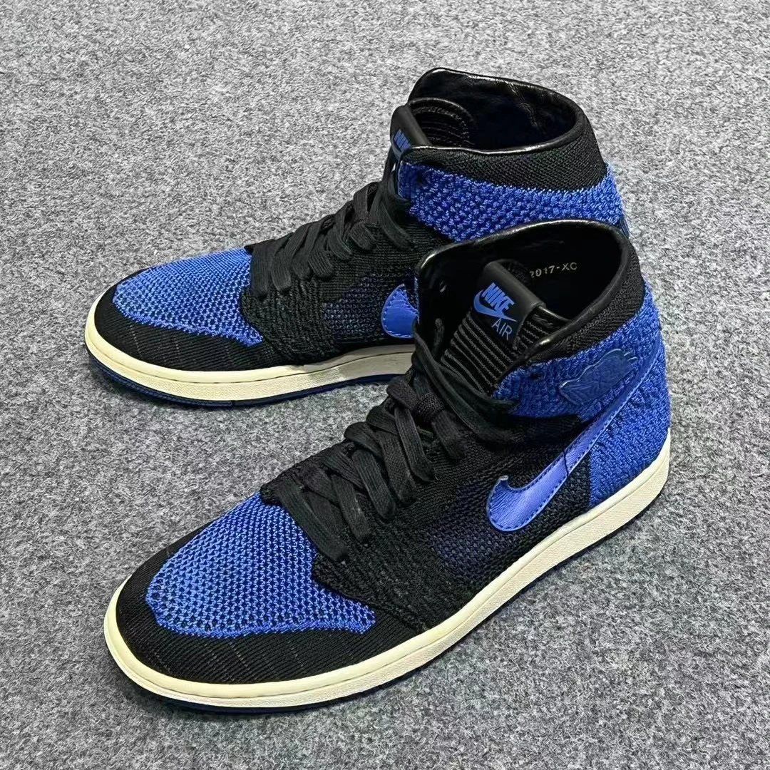 42码/NIKE AIRJORDAN1编织蓝配色 高帮篮球鞋