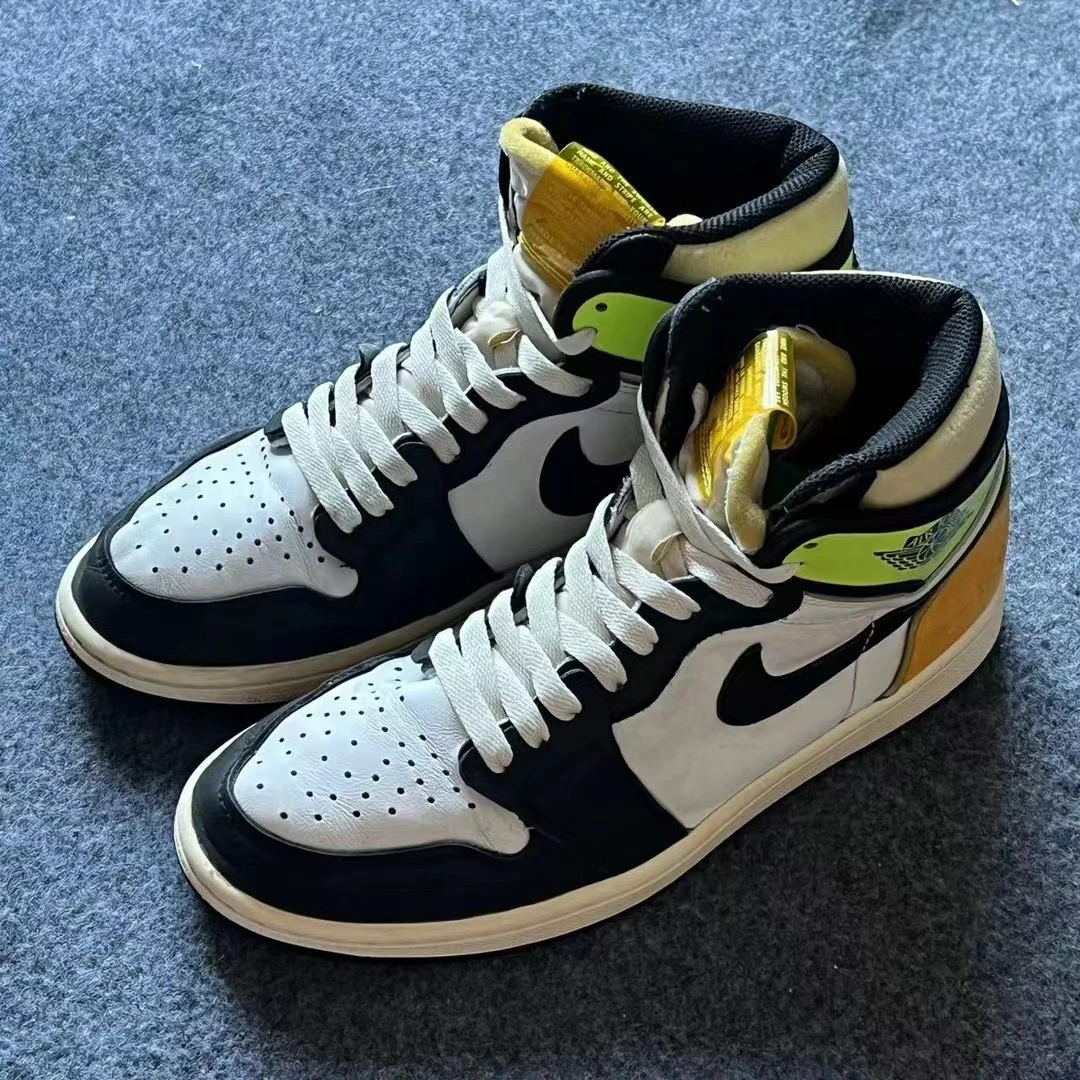 40.5码/AJ1黄绿脚趾 高帮篮球鞋